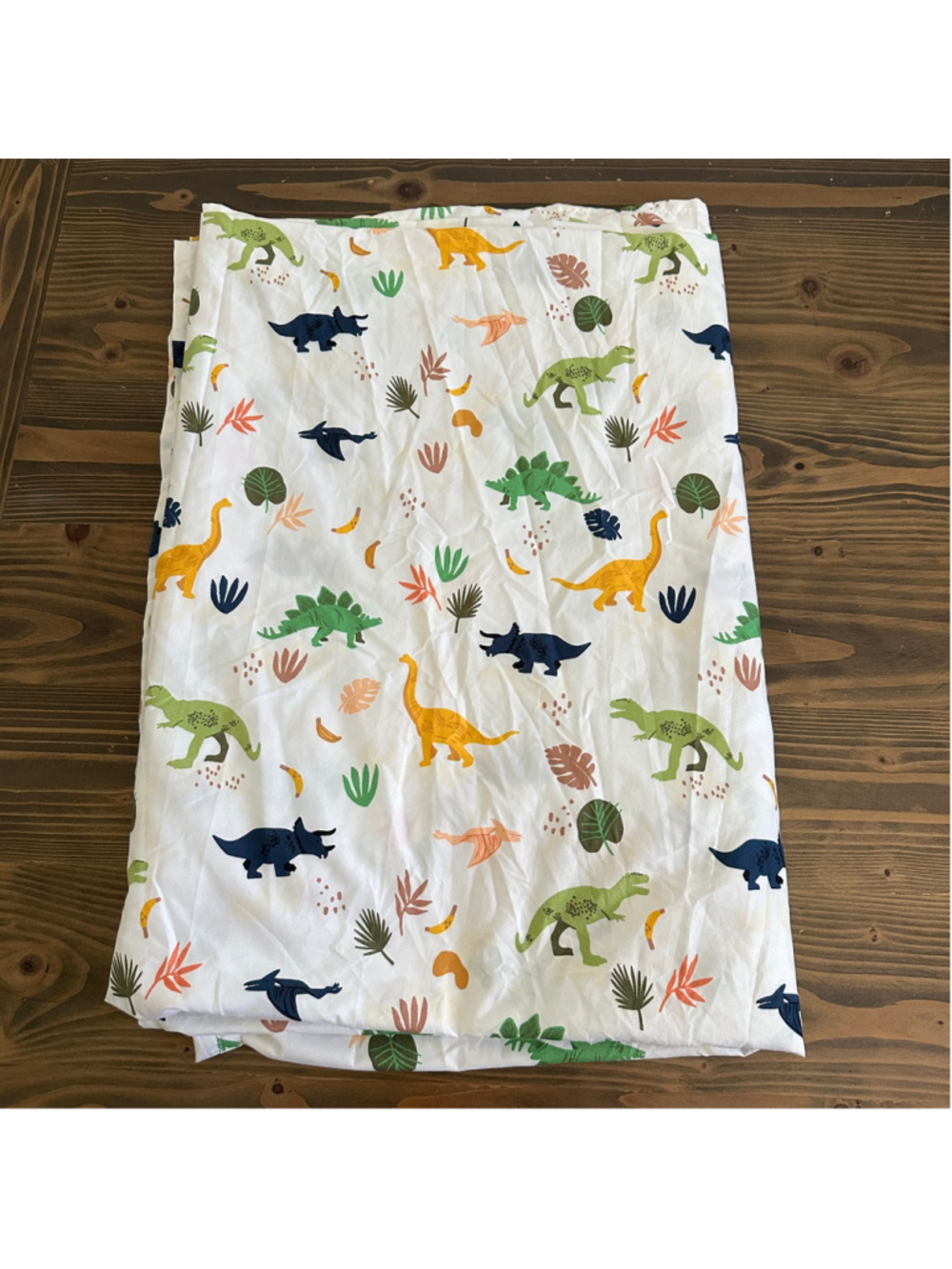Pillowfort Kids Twin Dinosaur Sheet Set Fitted & Flat White Green - Picture 6 of 7